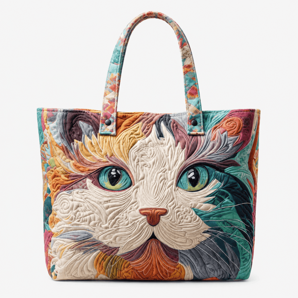3D Printed Quilted Tote Bag 3D Printed Polyester Quilted Tote Bag for Travel Shopping and Beach Use
