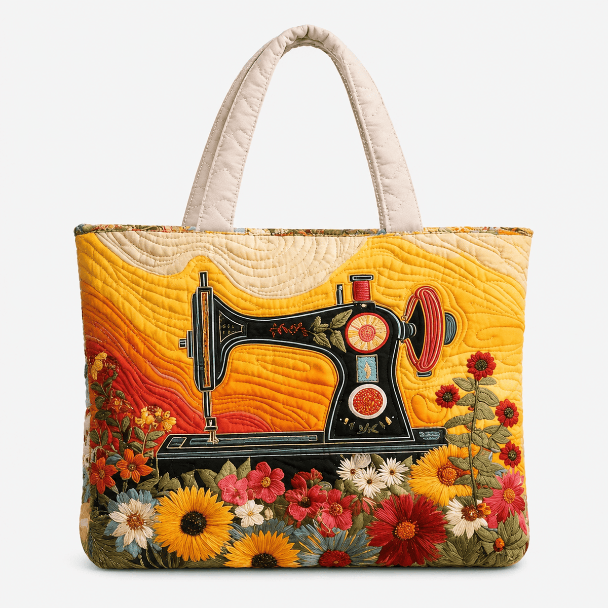 3D Printed Quilted Tote Bag 3D Printed Polyester Quilted Tote Bag for Travel Shopping and Beach Use