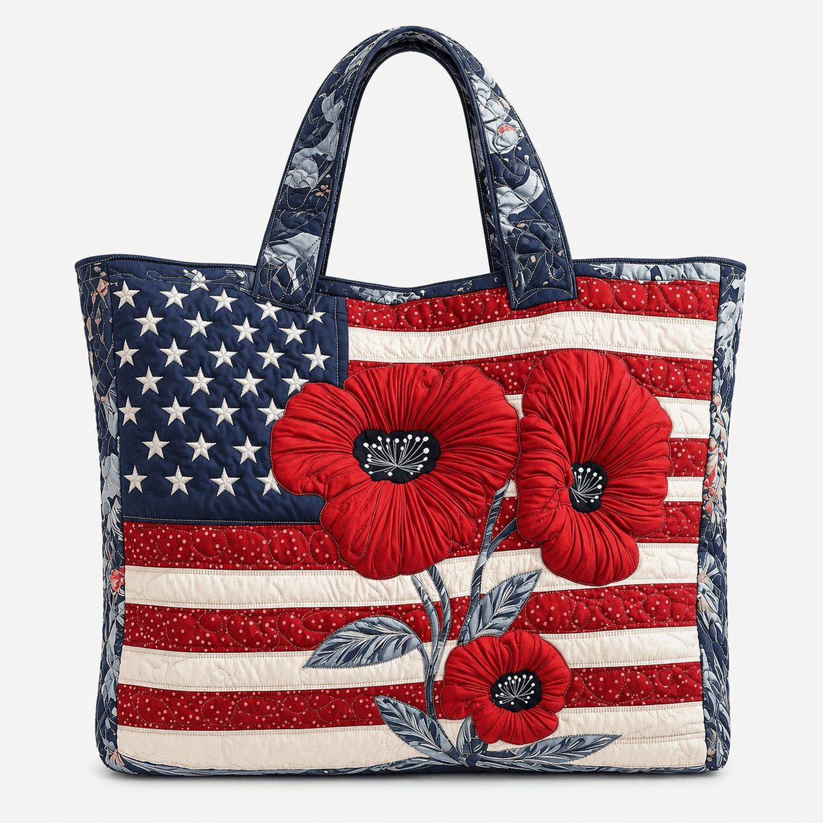 3D Printed Quilted Tote Bag 3D Printed Polyester Quilted Tote Bag for Travel Shopping and Beach Use