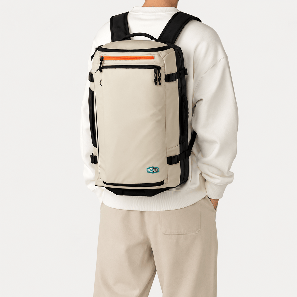 BAGSMART Rolling Travel Backpack with Wheels BAGSMART Ripstop Nylon Rolling Travel Backpack for Carry-On Trips 43L