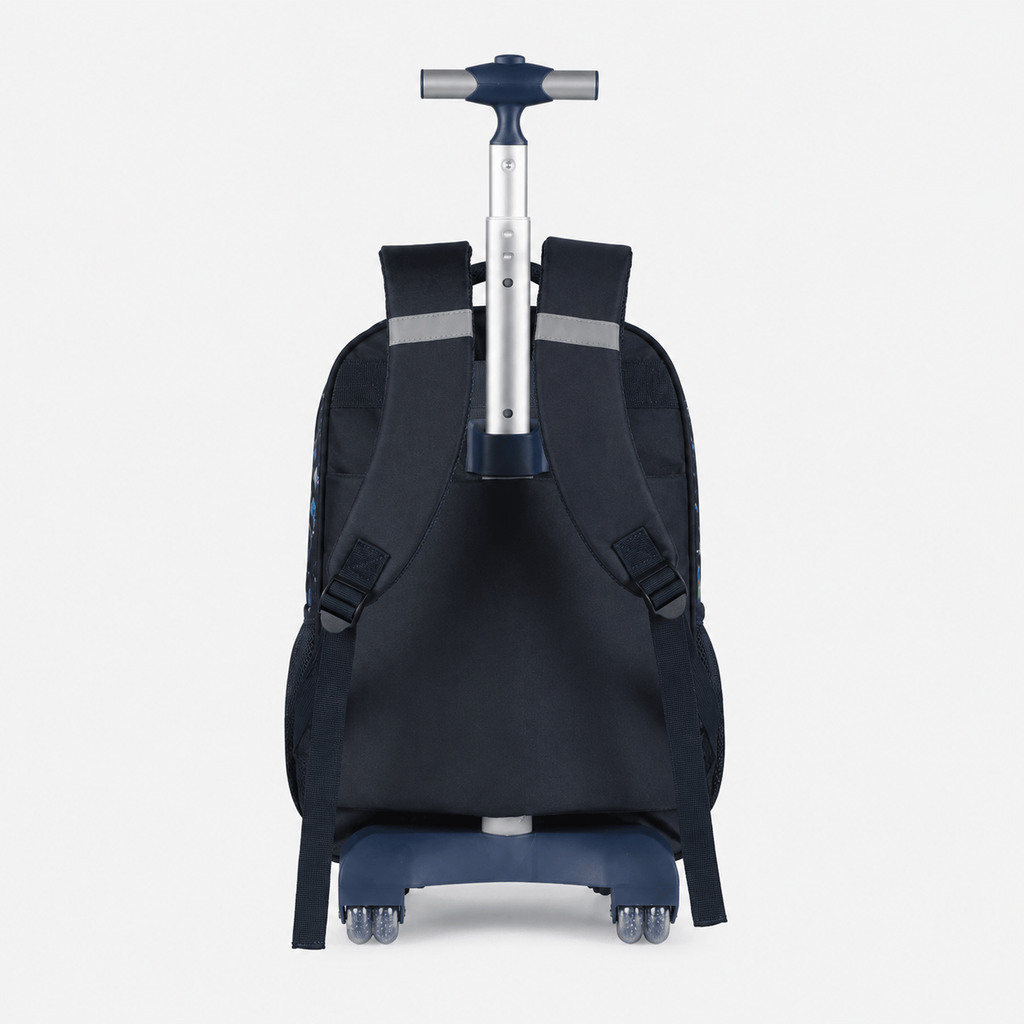 Football Rolling School Backpack with Wheels for Boys PU Football Rolling School Backpack for Boys with Wheels 18 Inch