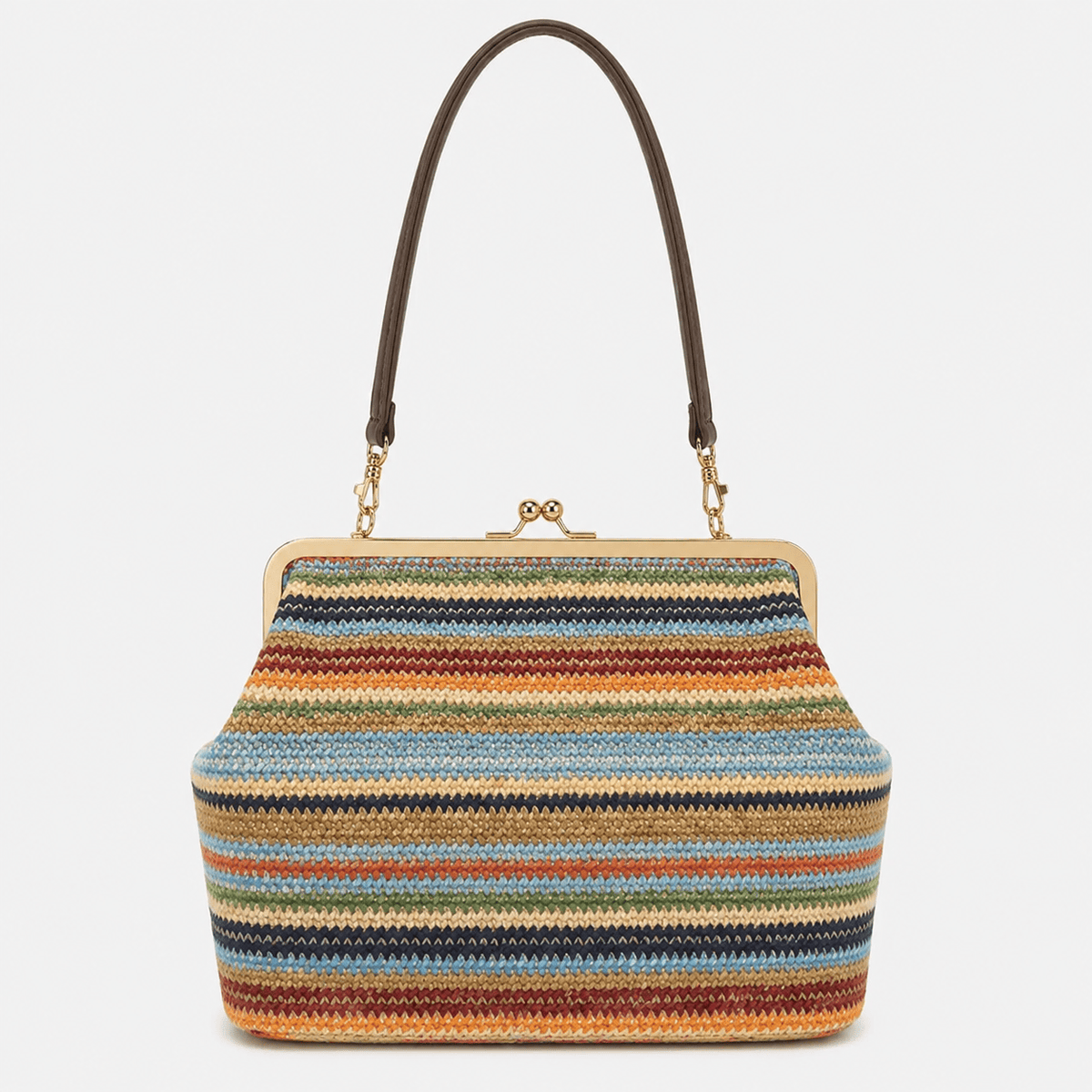 Large Striped Woven Shell Clutch Bag for Women Large Striped Woven Shell Clutch Bag for Women Stylish Summer Purse