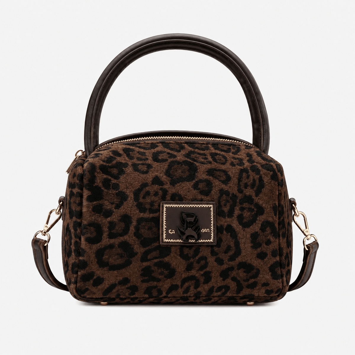 Leopard Print Nylon Top Handle Shoulder Bag Leopard Print Nylon Shoulder Bag for Women - Lightweight Top Handle Tote