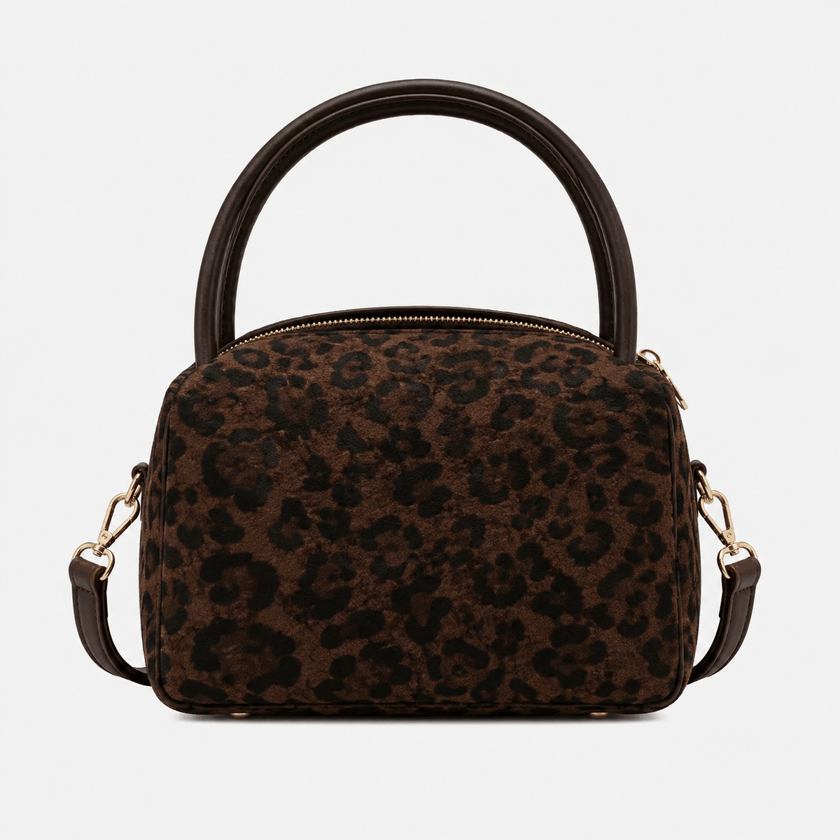 Leopard Print Nylon Top Handle Shoulder Bag Leopard Print Nylon Shoulder Bag for Women - Lightweight Top Handle Tote