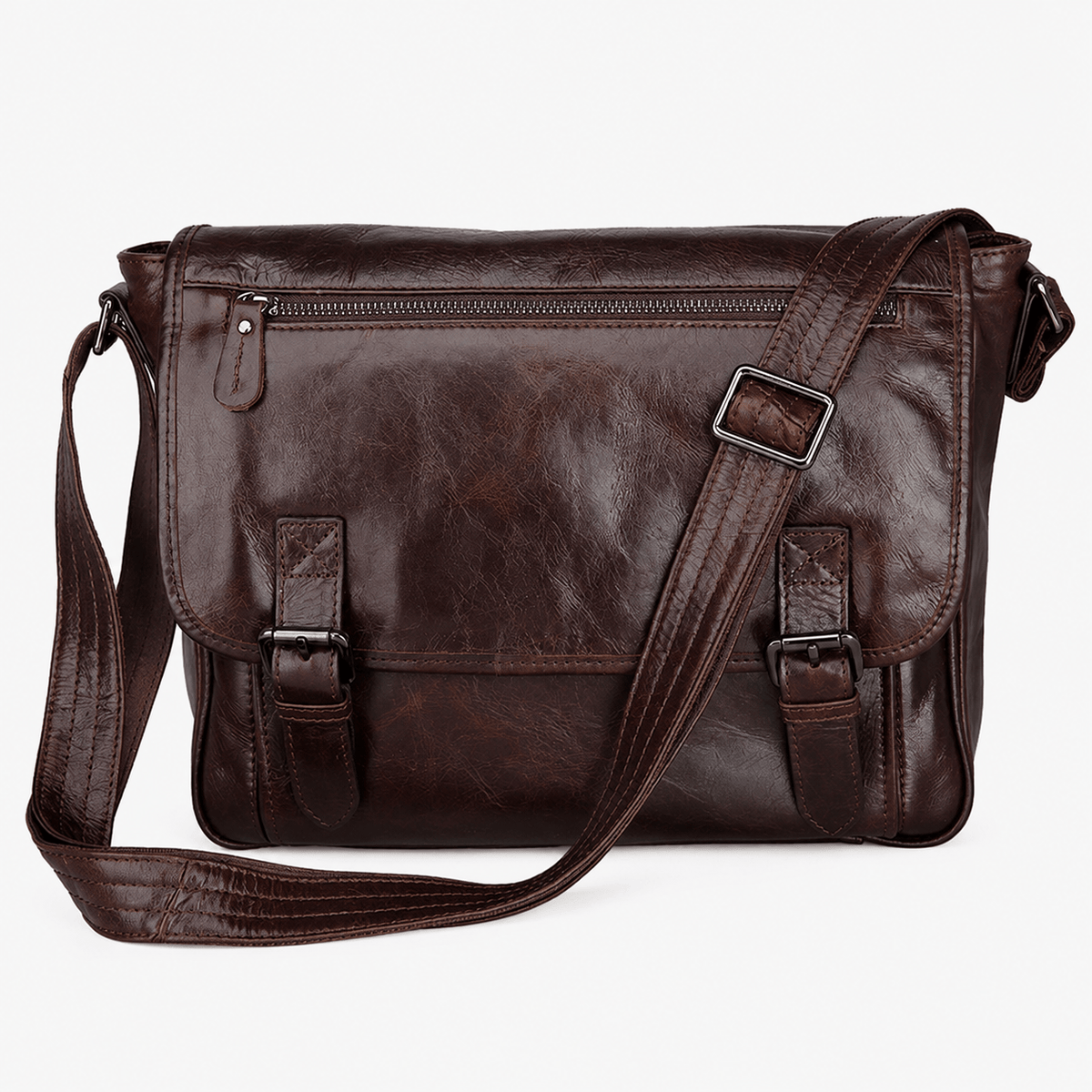 Men's Full Grain Leather Messenger Bag Men's Full Grain Leather Messenger Bag for 13 Inch Laptop Travel Use