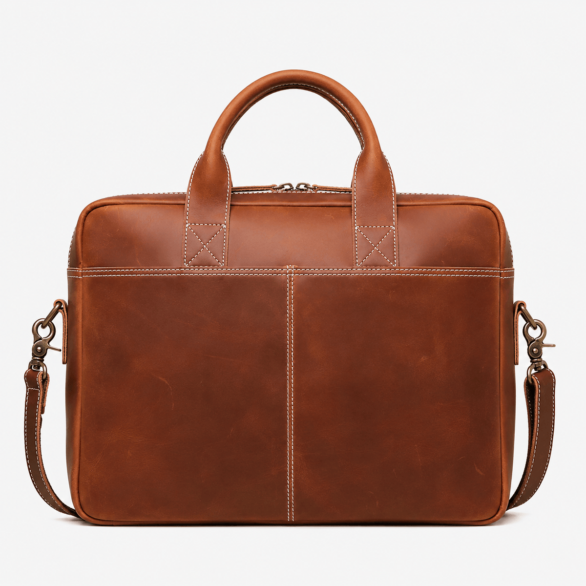 Men's Genuine Leather Laptop Briefcase 15.6 Inch Genuine Leather 15.6 Inch Laptop Briefcase for Business and Office Use