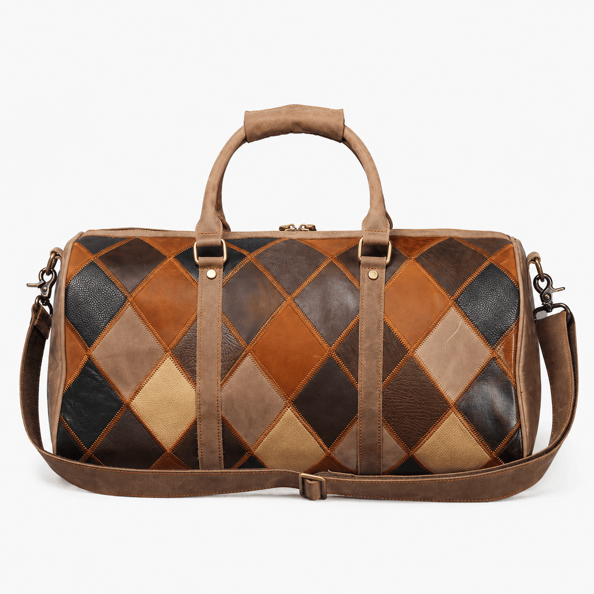 Men's Genuine Leather Travel Duffle Bag Men's Genuine Leather Travel Duffle Bag - Soft Cowhide Weekender Bag