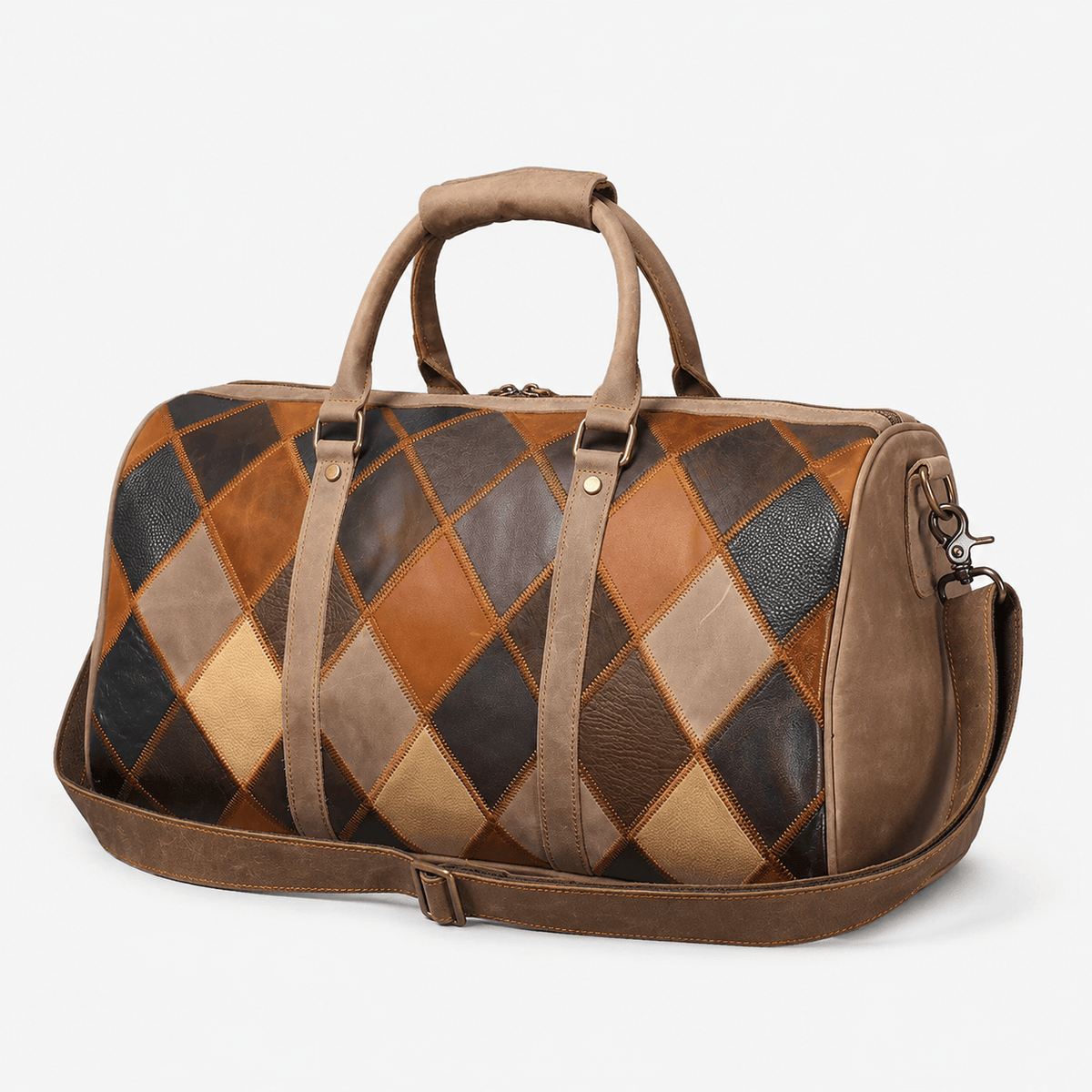 Men's Genuine Leather Travel Duffle Bag Men's Genuine Leather Travel Duffle Bag - Soft Cowhide Weekender Bag