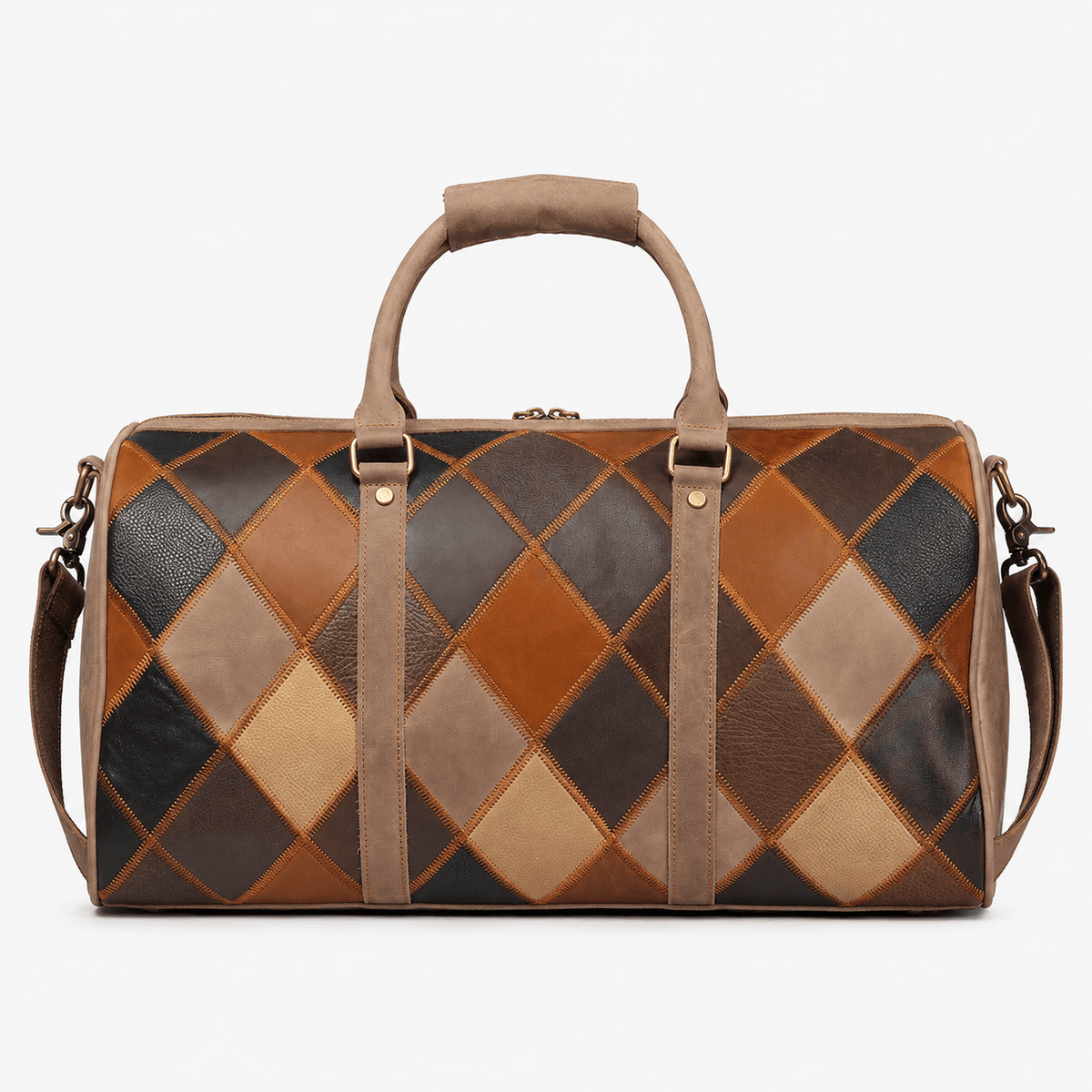 Men's Genuine Leather Travel Duffle Bag Men's Genuine Leather Travel Duffle Bag - Soft Cowhide Weekender Bag