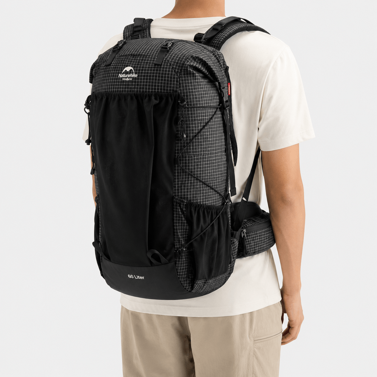 Naturehike 60L+5L Waterproof Hiking Backpack Naturehike 60L+5L Waterproof Hiking Backpack with Rain Cover Black