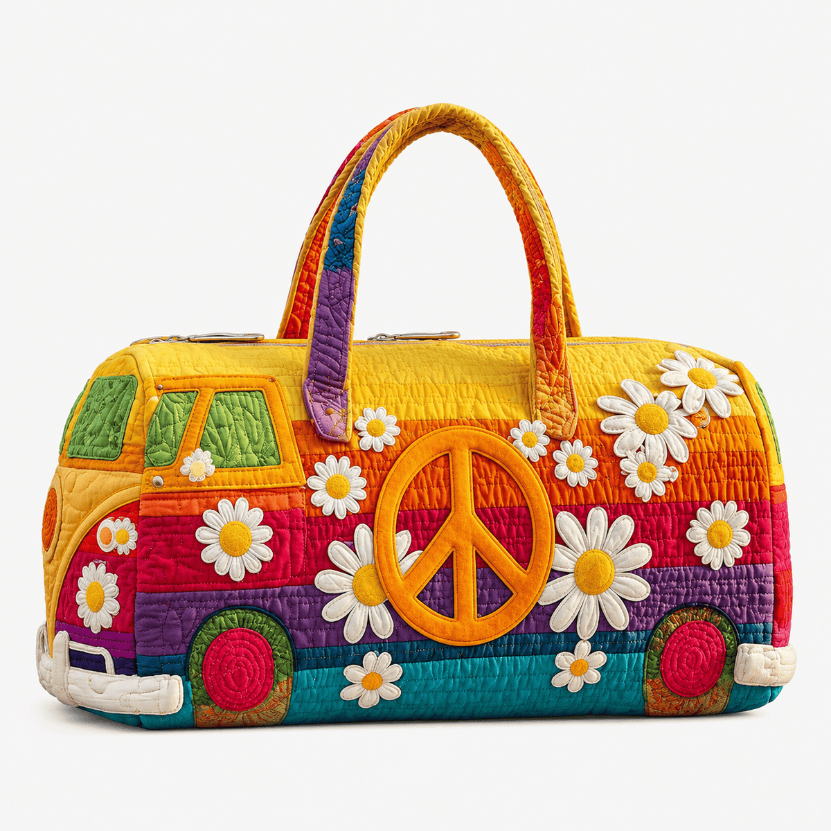 Quilted Oxford Travel Duffle Bag Quilted Oxford Travel Duffle Bag with Zipper for Weekend Trips Unisex