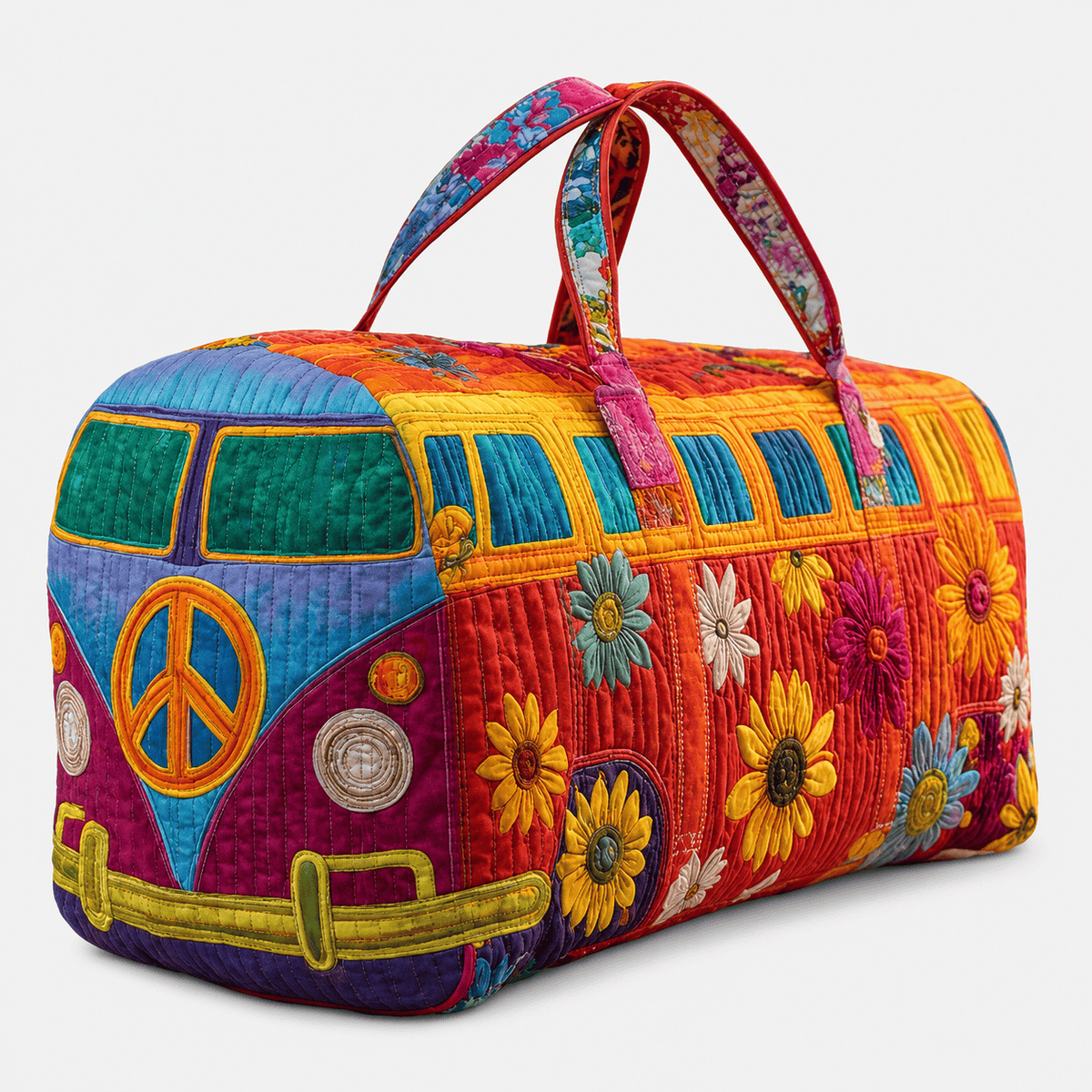 Quilted Oxford Travel Duffle Bag Quilted Oxford Travel Duffle Bag with Zipper for Weekend Trips Unisex