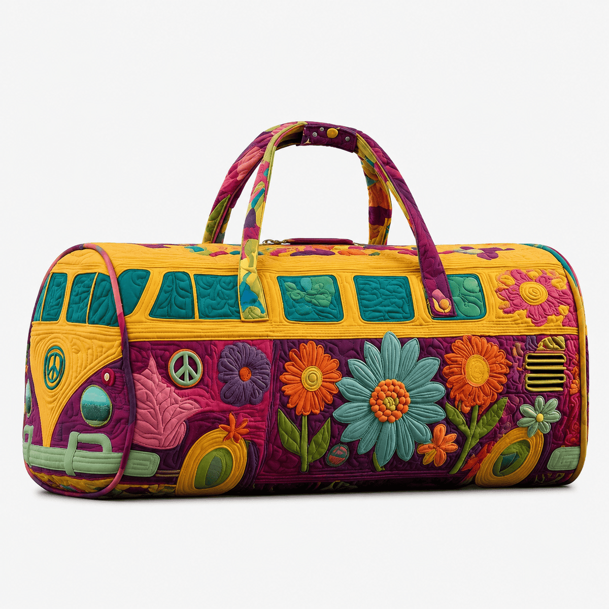 Quilted Oxford Travel Duffle Bag Quilted Oxford Travel Duffle Bag with Zipper for Weekend Trips Unisex