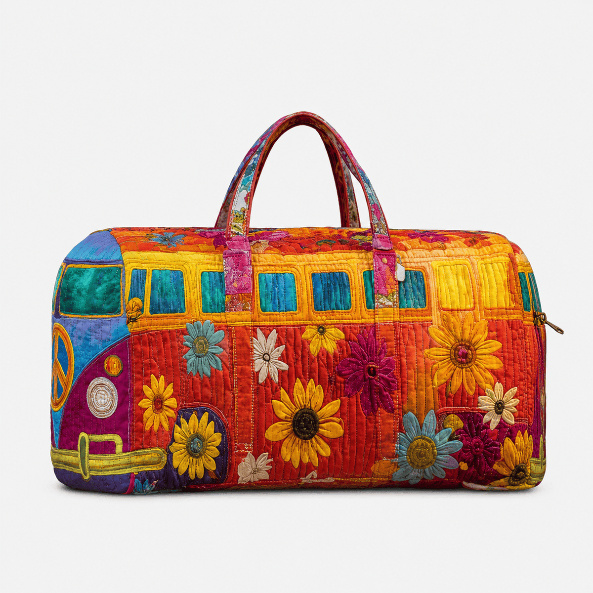 Quilted Oxford Travel Duffle Bag Quilted Oxford Travel Duffle Bag with Zipper for Weekend Trips Unisex