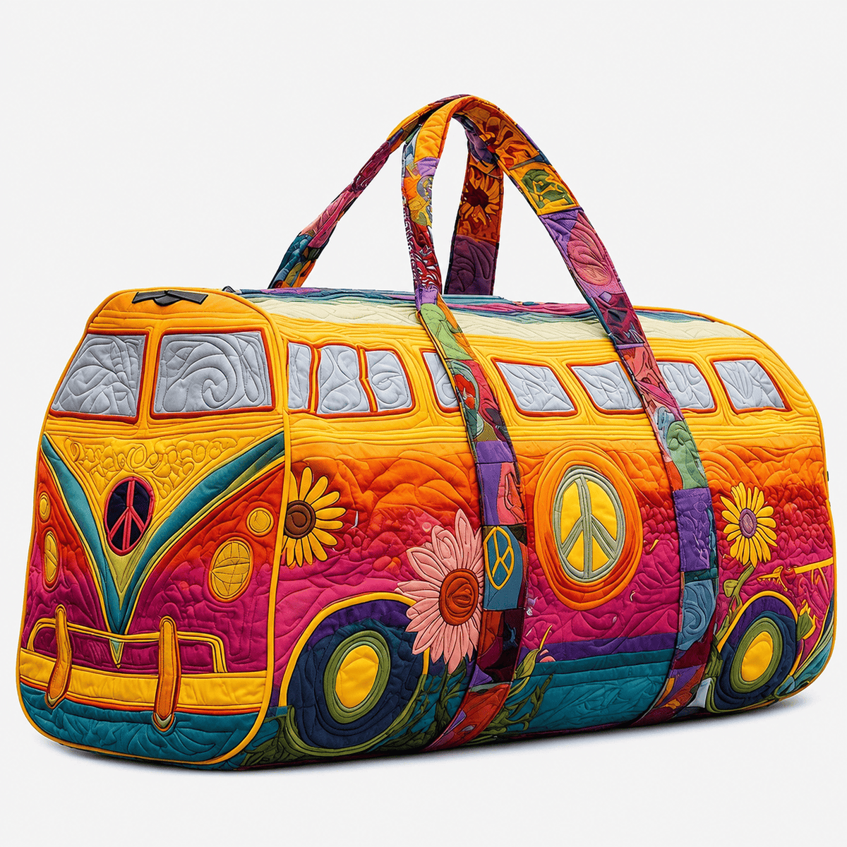 Quilted Oxford Travel Duffle Bag Quilted Oxford Travel Duffle Bag with Zipper for Weekend Trips Unisex