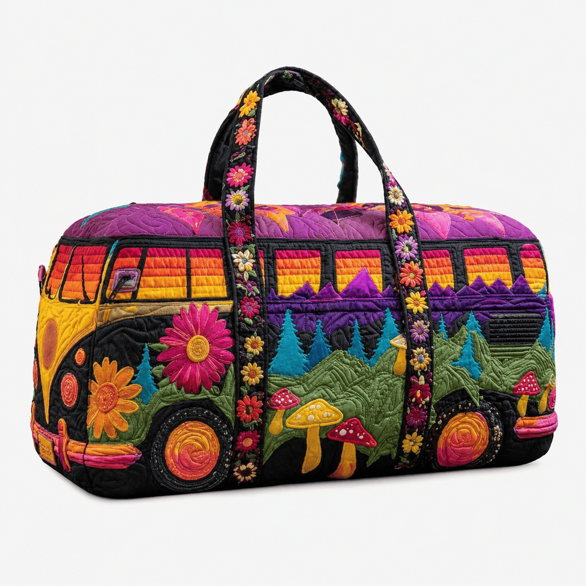 Quilted Oxford Travel Duffle Bag Quilted Oxford Travel Duffle Bag with Zipper for Weekend Trips Unisex