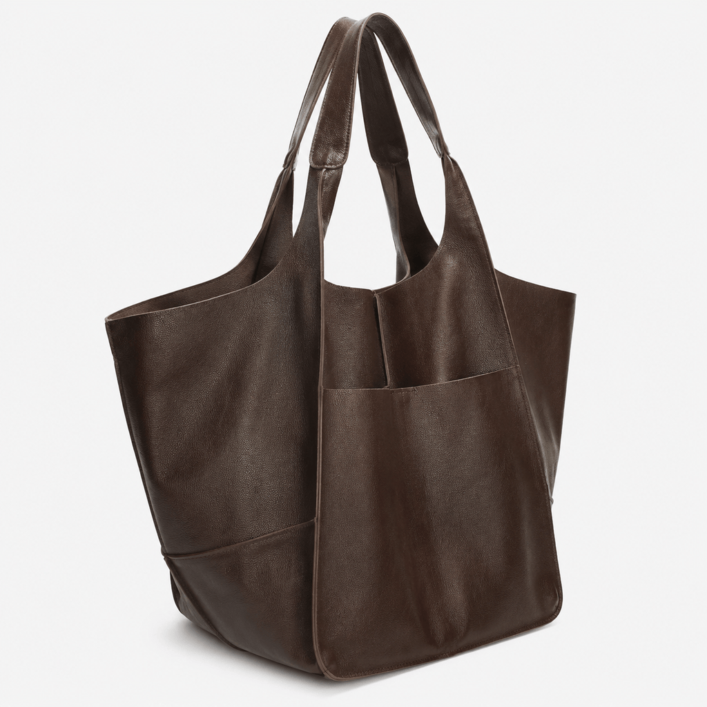 Retro Large PU Leather Tote Bag Retro Large PU Leather Tote Bag for Women - Soft Spacious Shopper Bag