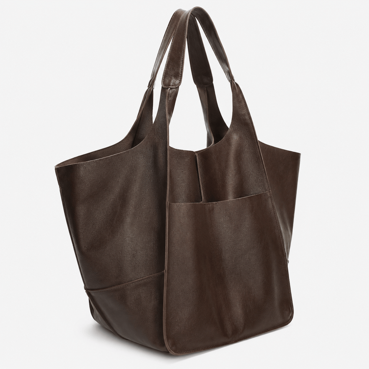 Retro Large PU Leather Tote Bag Retro Large PU Leather Tote Bag for Women - Soft Spacious Shopper Bag