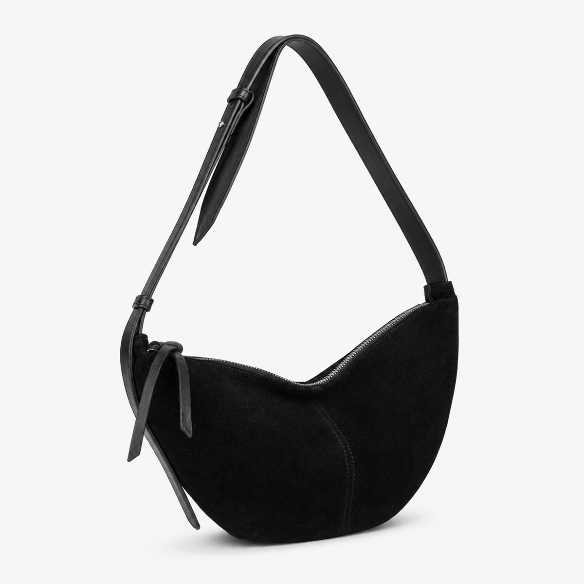 Suede Crescent Shoulder Bag Faux Suede Crescent Shoulder Bag with Adjustable Strap for Everyday Use