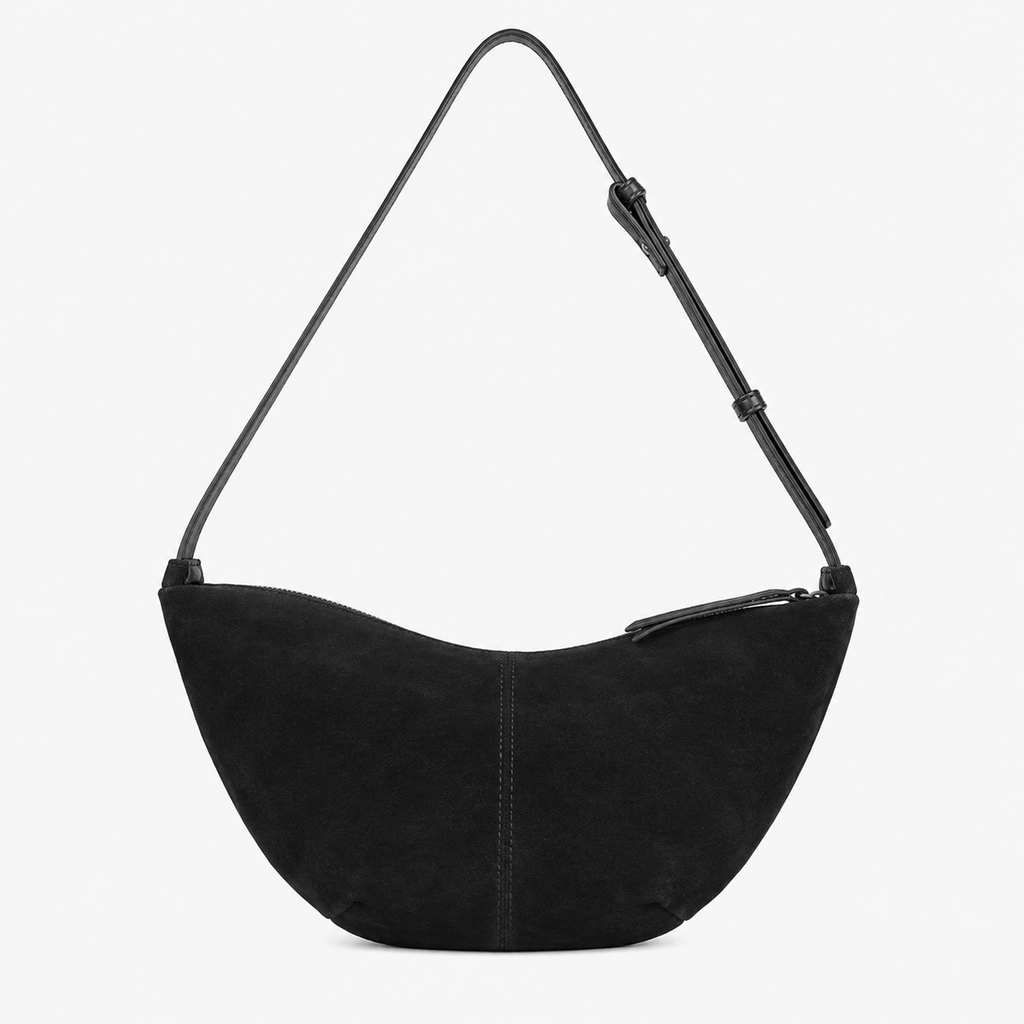 Suede Crescent Shoulder Bag Faux Suede Crescent Shoulder Bag with Adjustable Strap for Everyday Use