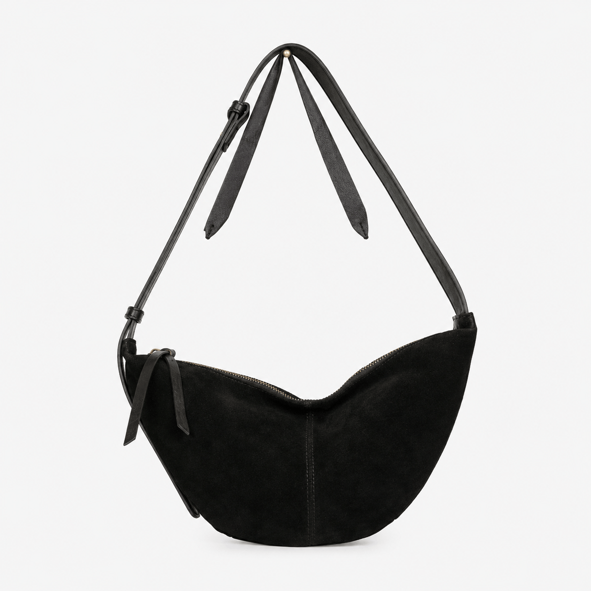 Suede Crescent Shoulder Bag Faux Suede Crescent Shoulder Bag with Adjustable Strap for Everyday Use