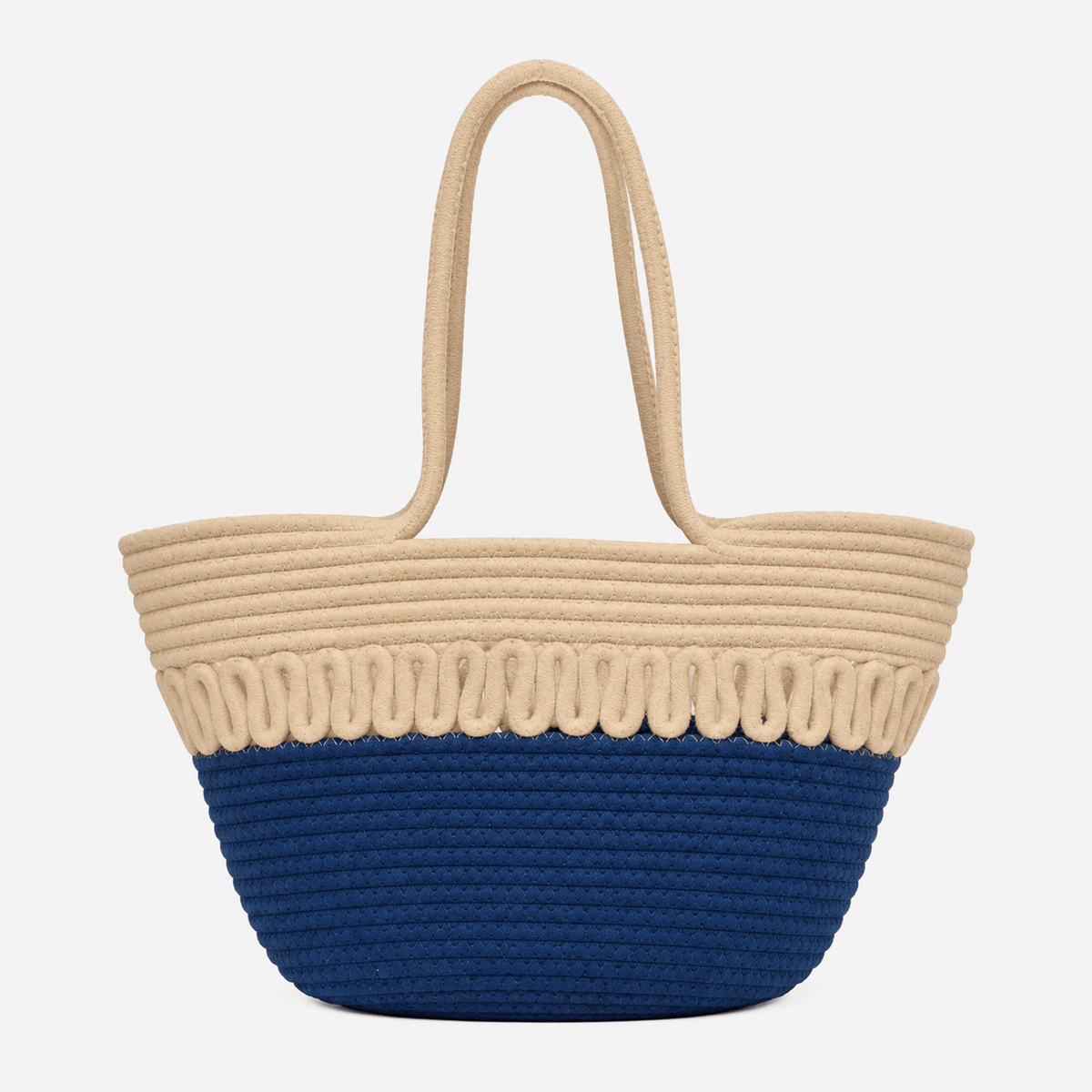 Summer Woven Straw Beach Tote Bag Cotton Straw Beach Tote Bag for Women - Large Capacity Summer Travel Bag