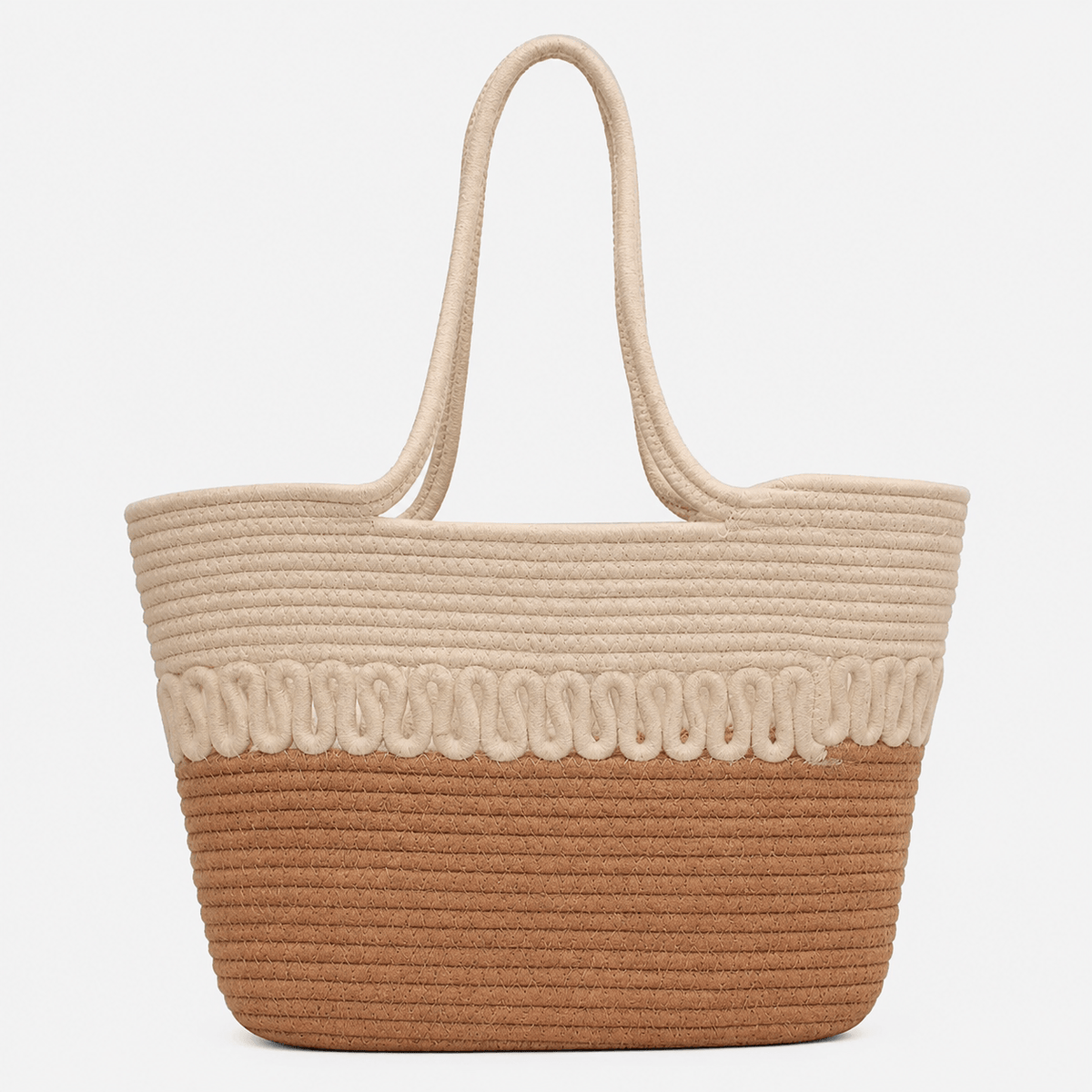 Summer Woven Straw Beach Tote Bag Cotton Straw Beach Tote Bag for Women - Large Capacity Summer Travel Bag