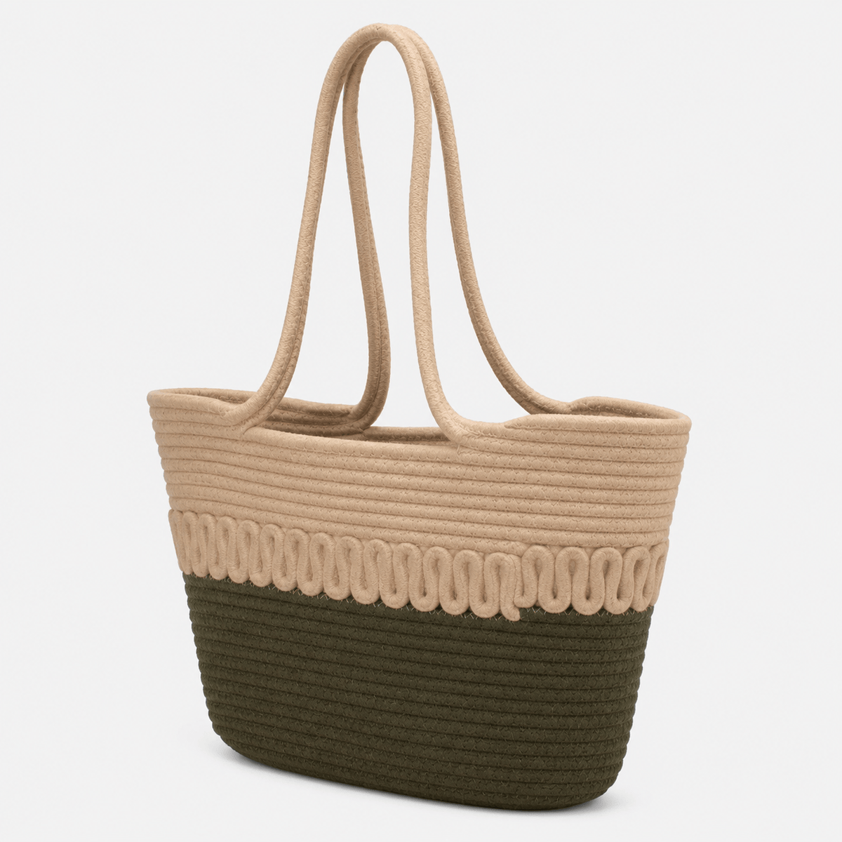 Summer Woven Straw Beach Tote Bag Cotton Straw Beach Tote Bag for Women - Large Capacity Summer Travel Bag