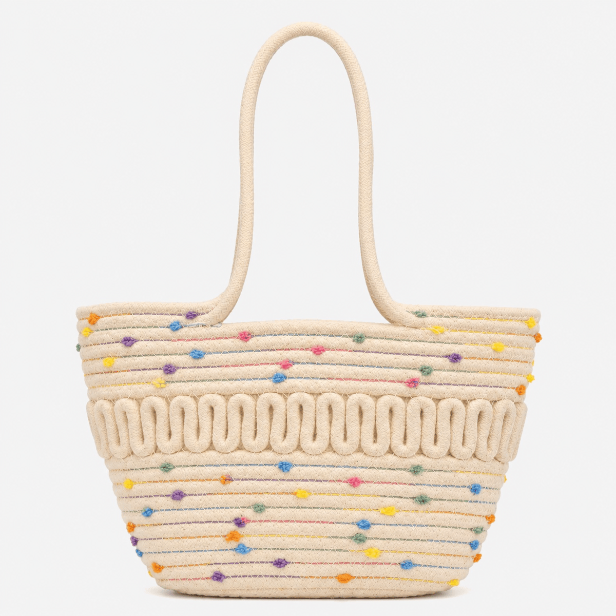 Summer Woven Straw Beach Tote Bag Cotton Straw Beach Tote Bag for Women - Large Capacity Summer Travel Bag