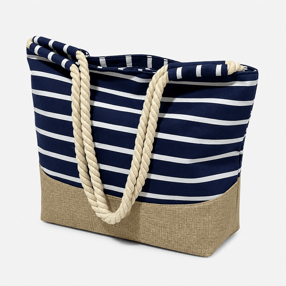Vintage Blue Striped Bohemian Tote Bag Vintage Blue Striped Polyester Tote Bag for Women Large Capacity Daily