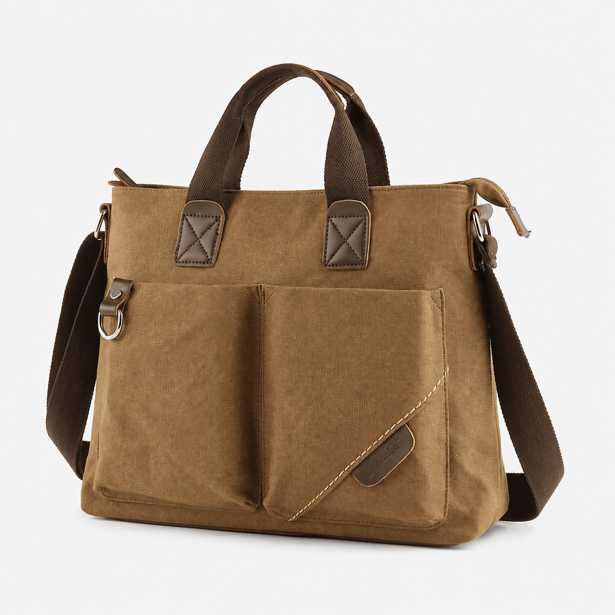 Vintage Canvas Laptop Briefcase for Men Vintage Canvas Laptop Briefcase for Men - Waterproof 15.6 Inch Bag