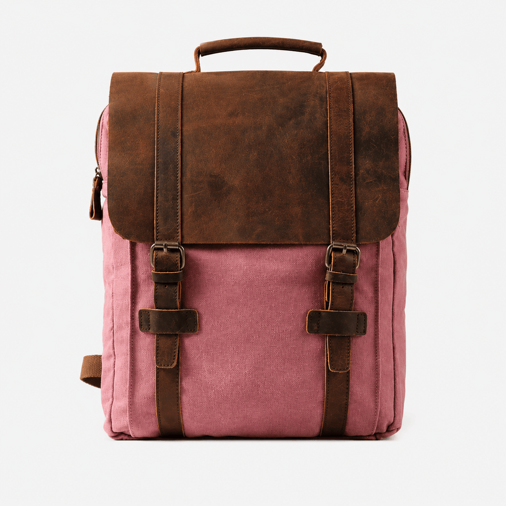 Vintage Canvas Leather Laptop Backpack Vintage Canvas Leather Laptop Backpack for Work School Travel 15.6-Inch