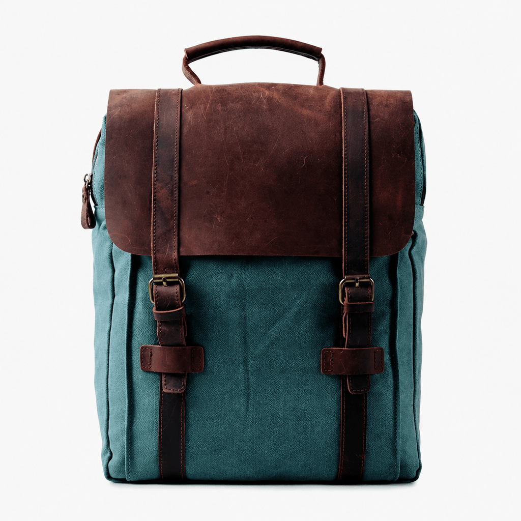 Vintage Canvas Leather Laptop Backpack Vintage Canvas Leather Laptop Backpack for Work School Travel 15.6-Inch