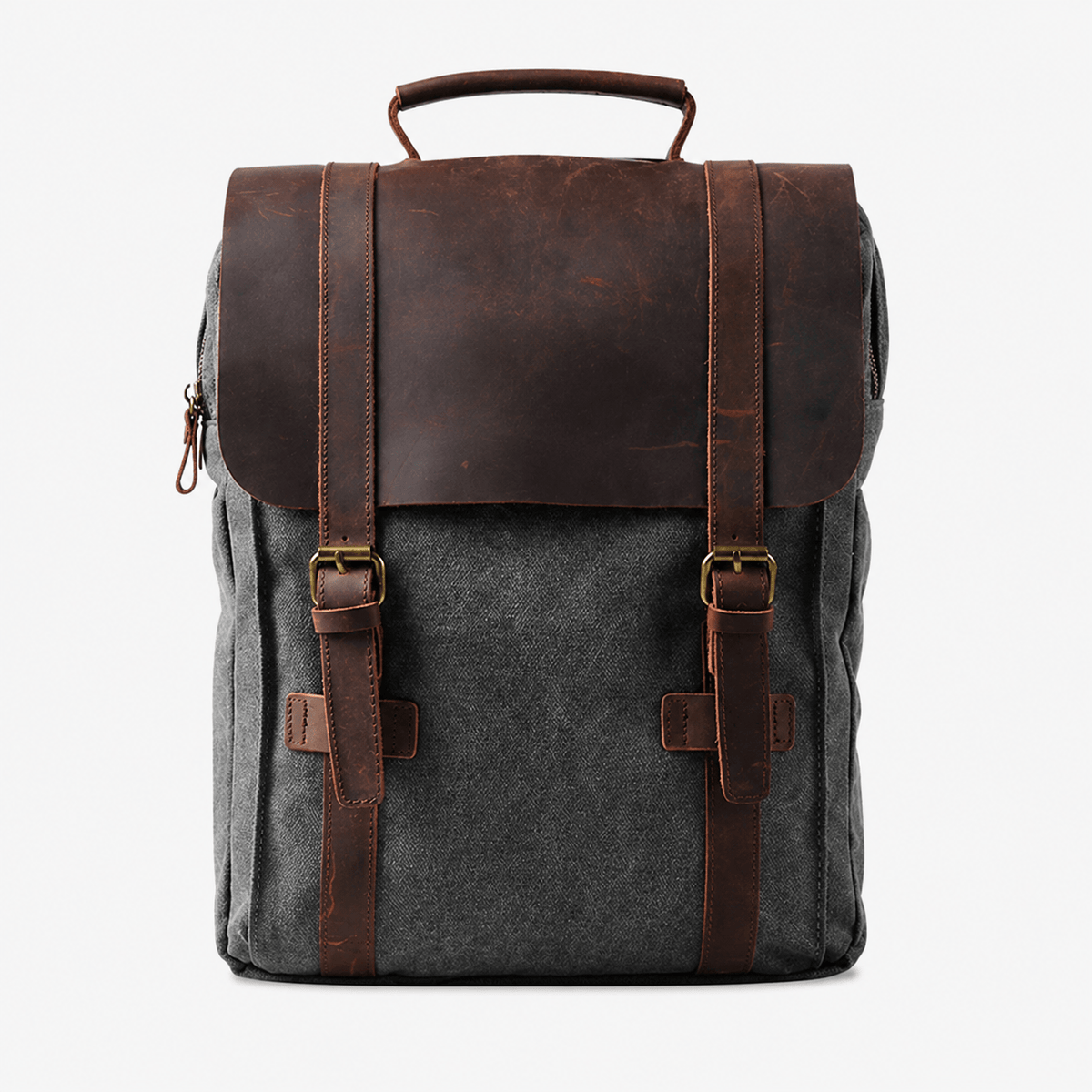 Vintage Canvas Leather Laptop Backpack Vintage Canvas Leather Laptop Backpack for Work School Travel 15.6-Inch