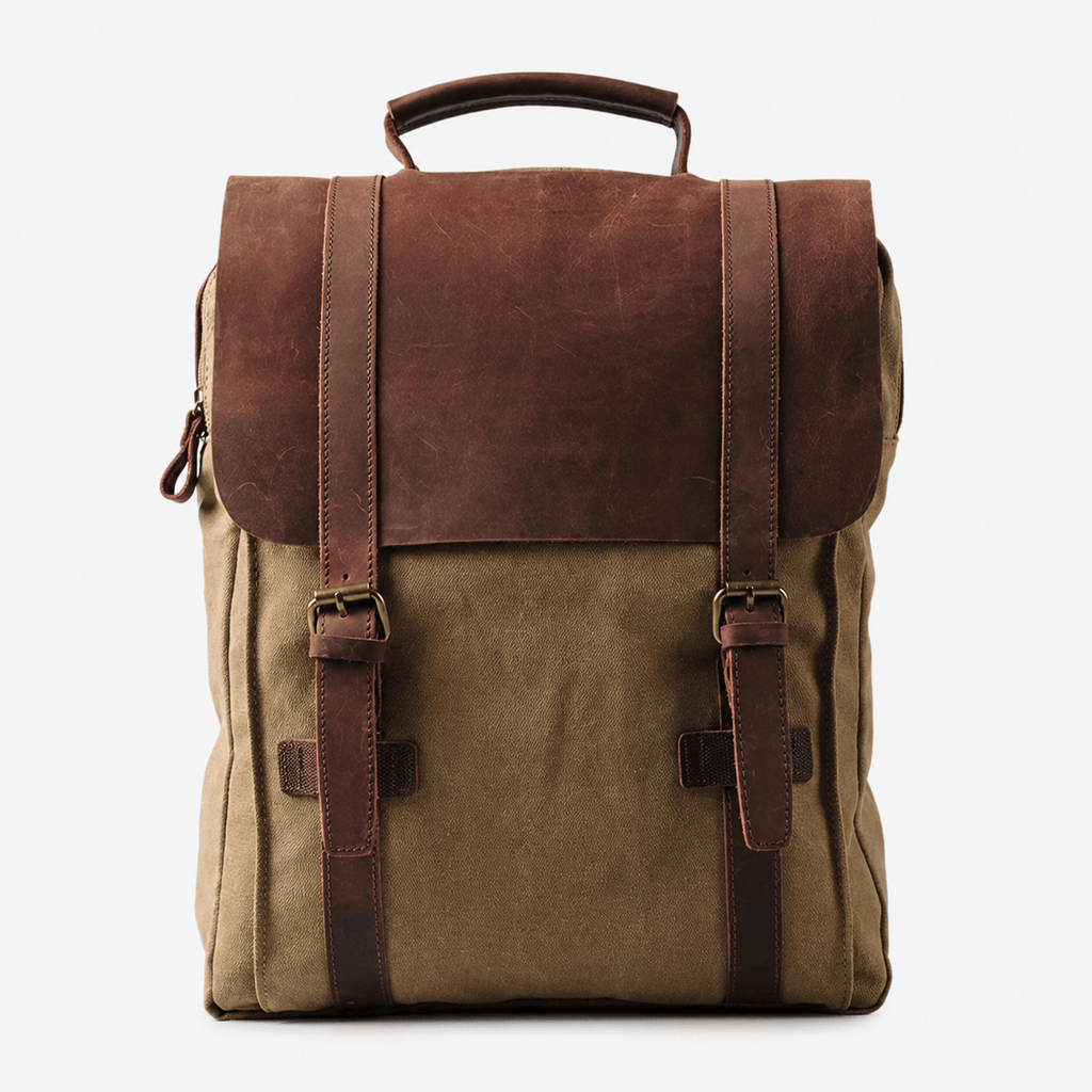 Vintage Canvas Leather Laptop Backpack Vintage Canvas Leather Laptop Backpack for Work School Travel 15.6-Inch