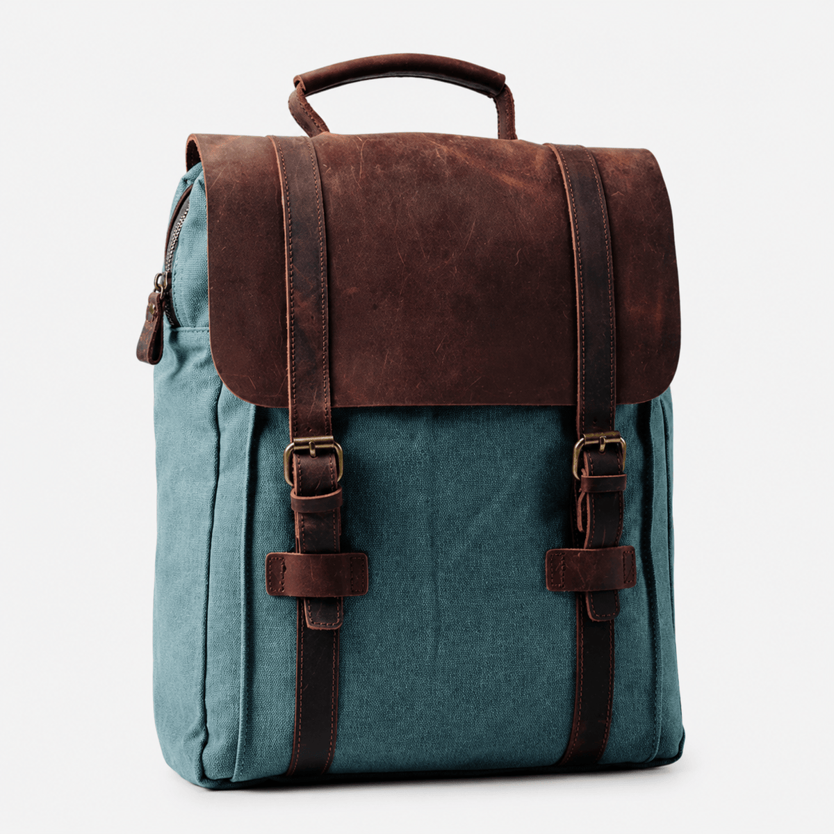 Vintage Canvas Leather Laptop Backpack Vintage Canvas Leather Laptop Backpack for Work School Travel 15.6-Inch