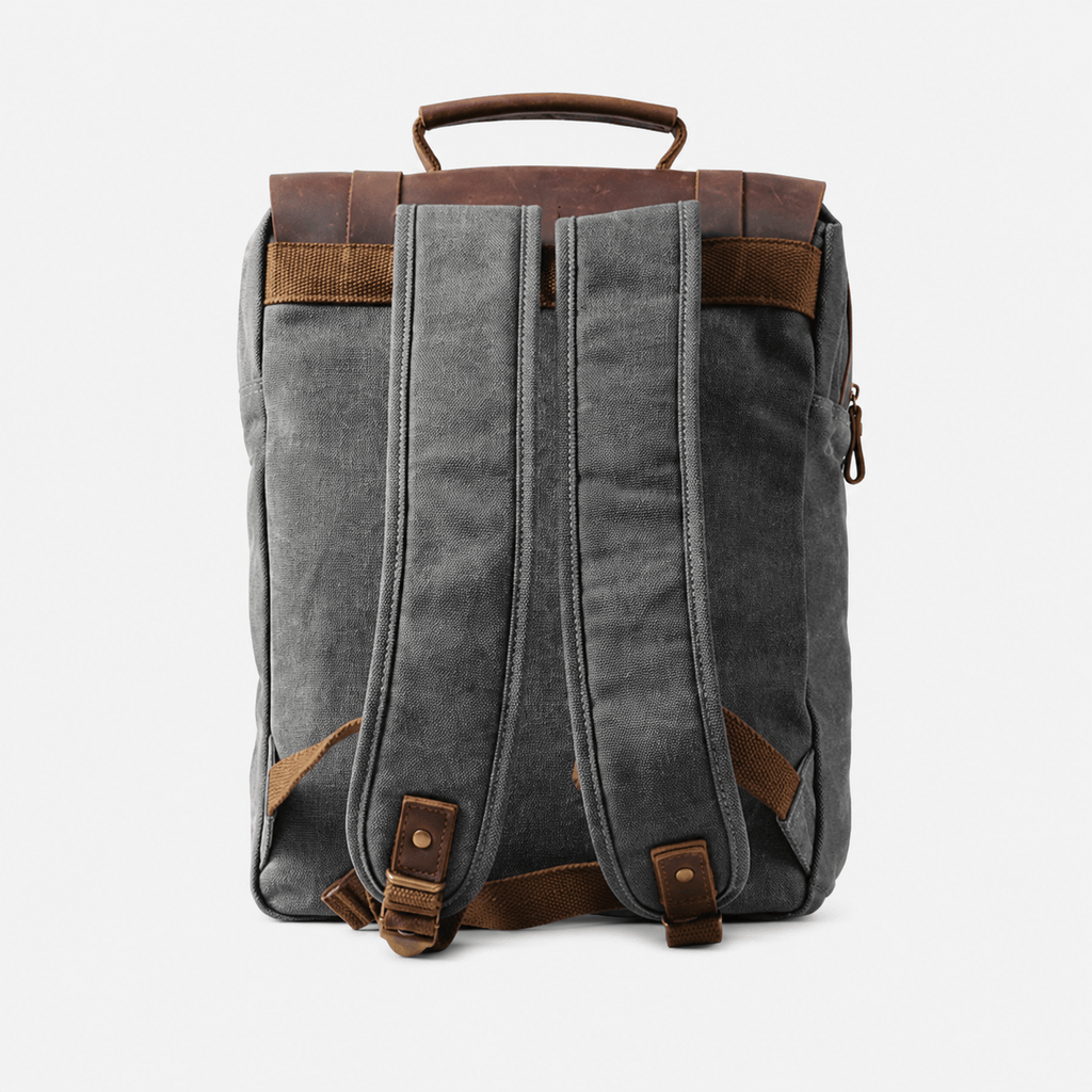 Vintage Canvas Leather Laptop Backpack Vintage Canvas Leather Laptop Backpack for Work School Travel 15.6-Inch