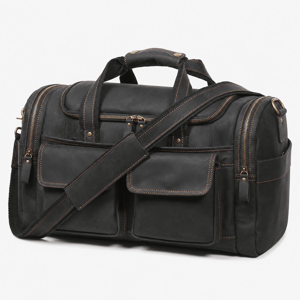 Vintage Crazy Horse Leather Travel Duffle Bag Vintage Full Grain Leather Travel Duffle Bag for Weekend Business Trips