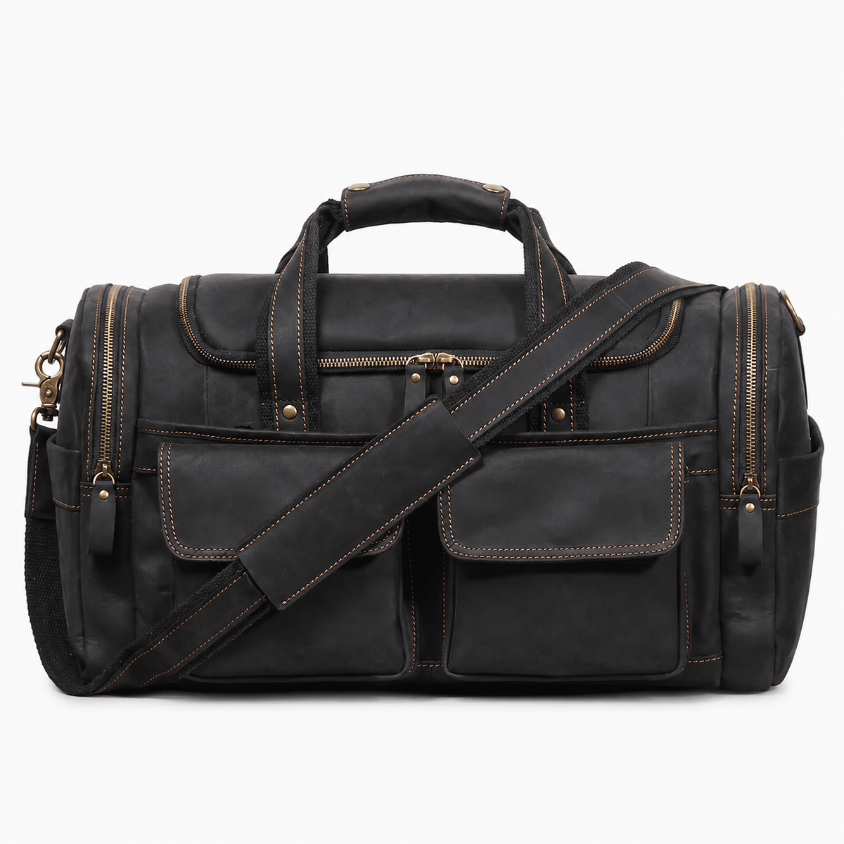 Vintage Crazy Horse Leather Travel Duffle Bag Vintage Full Grain Leather Travel Duffle Bag for Weekend Business Trips