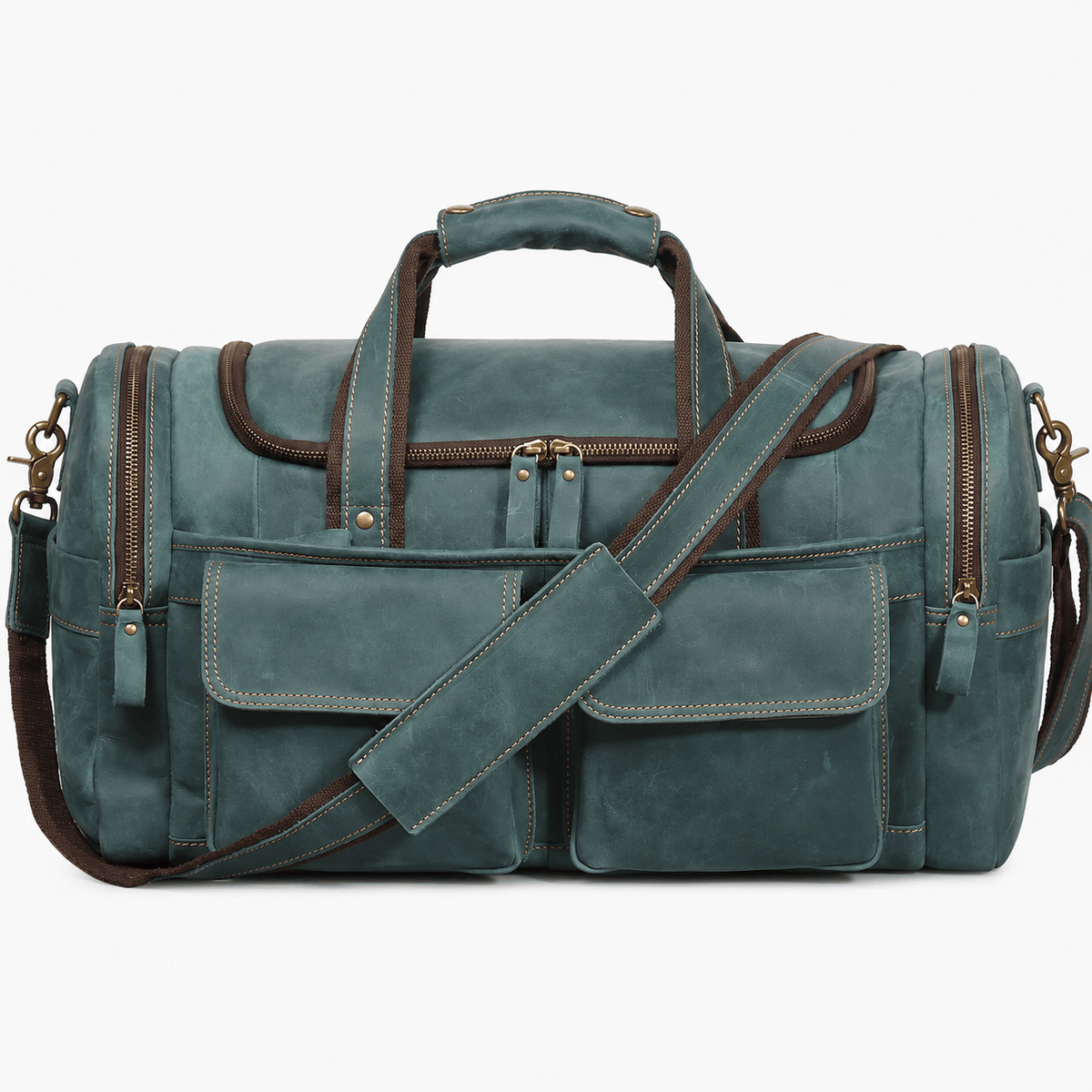 Vintage Crazy Horse Leather Travel Duffle Bag Vintage Full Grain Leather Travel Duffle Bag for Weekend Business Trips