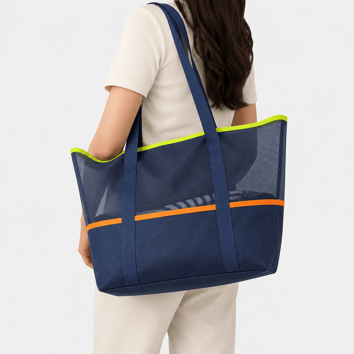 Waterproof Oxford Beach Tote Bag Waterproof Oxford Beach Tote Bag with Zipper Pockets for Travel Gear