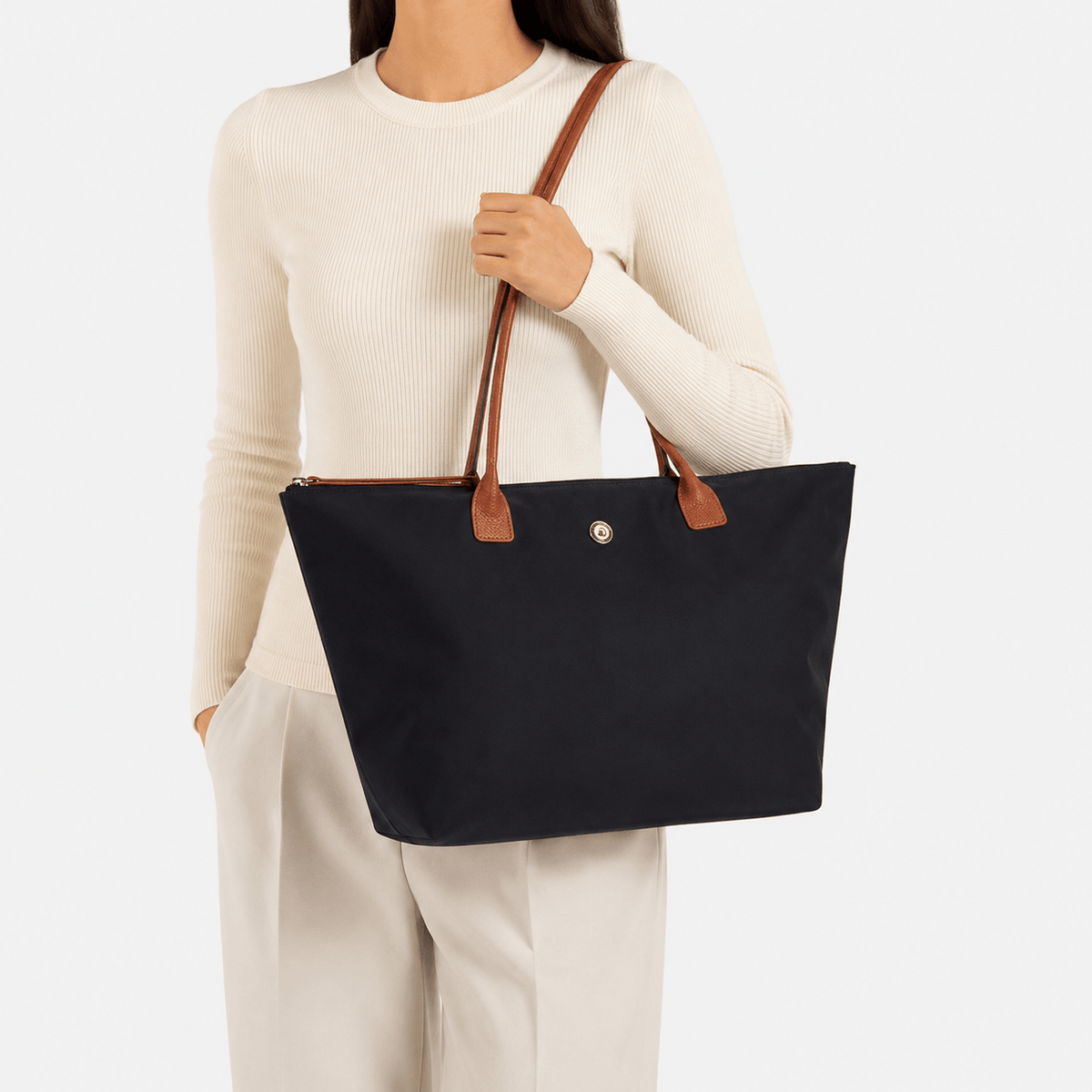 Women's Foldable Nylon Shoulder Tote Bag Women's Nylon Shoulder Tote Bag Foldable Lightweight Everyday Shopper